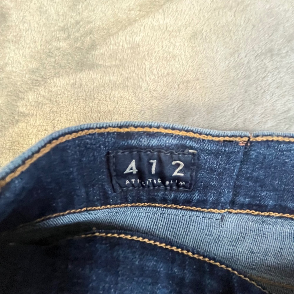 Lucky Brand 412 Athletic Slim Blue Jeans 36x32 (Meas. 39x32) Dark Wash 7MSC006 - Picture 3 of 9